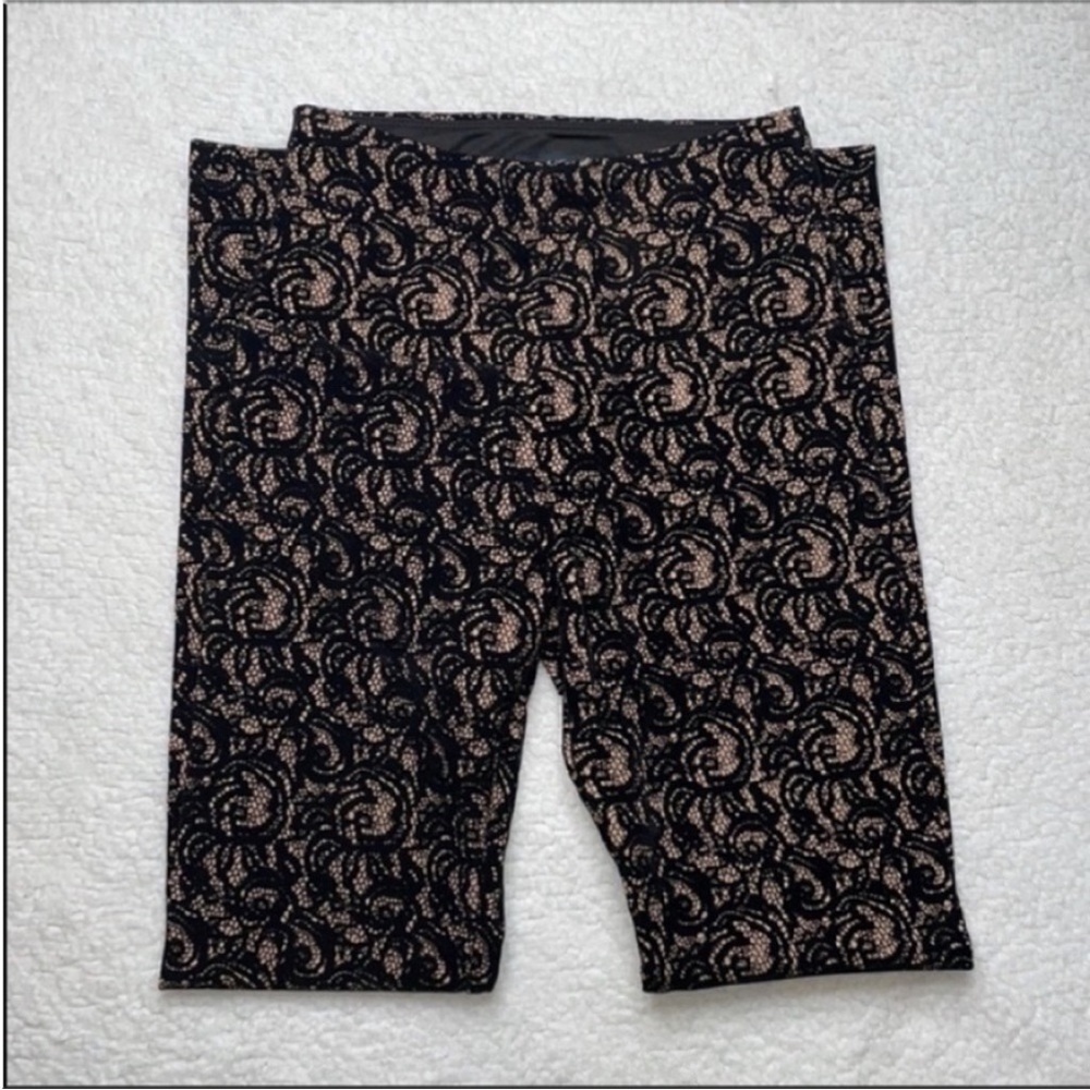Lysse Leggings Flocked Black velvet lace pattern Size XS High Waist - Picture 7 of 11